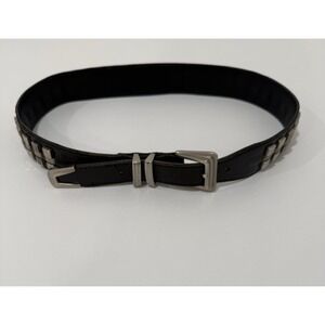 Vintage Nanni Milano Black Leather Belt Made In Italy 80/32